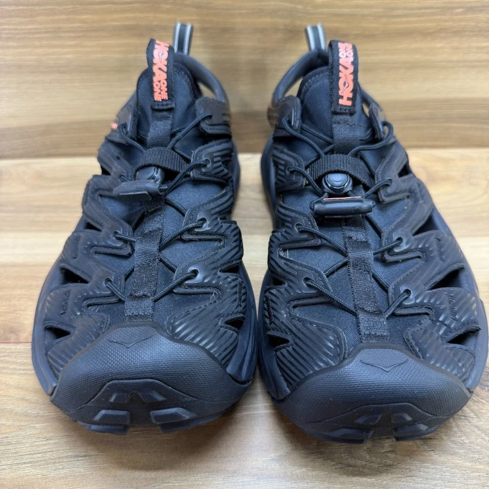 HOKA One One Hopara Sandals Womens 8.5 Black Outdoor Sport Comfort Walking